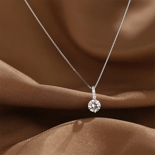 S925 Sterling Silver Solitaire Necklace