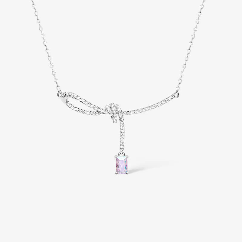 Aurora Small Sugar Cube Ribbon Knot Necklace