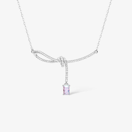 Aurora Small Sugar Cube Ribbon Knot Necklace