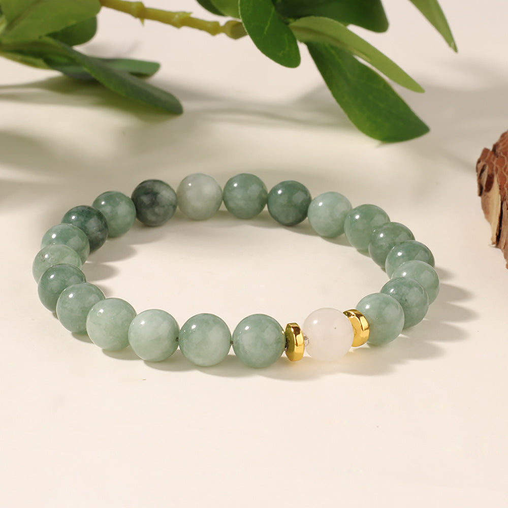 Jadeite Natural Stone Bracelet - سوار من حجر اليشم الطبيعي