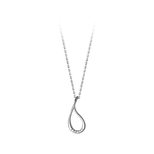 Silver necklace with a unique pendant on a white background