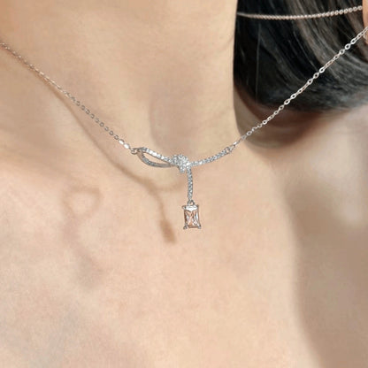 Aurora Small Sugar Cube Ribbon Knot Necklace