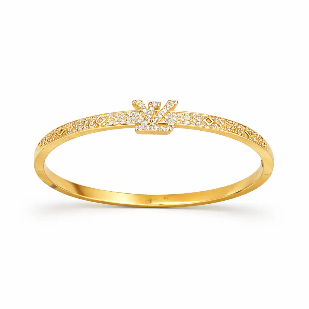 Luxury LV-Inspired Crown Bangle 