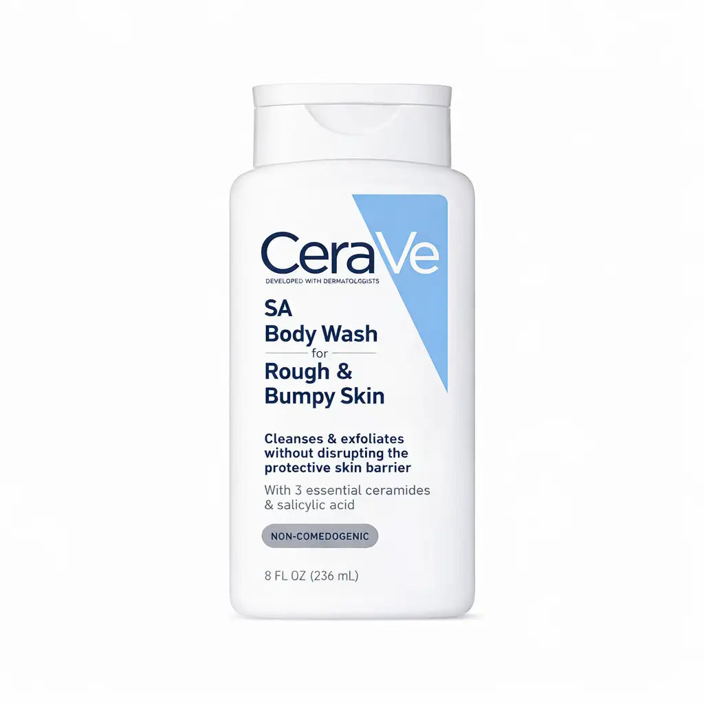CeraVe SA Body Wash for Rough & Bumpy Skin on a white background