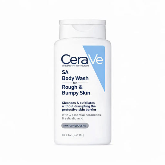 CeraVe SA Body Wash for Rough & Bumpy Skin on a white background