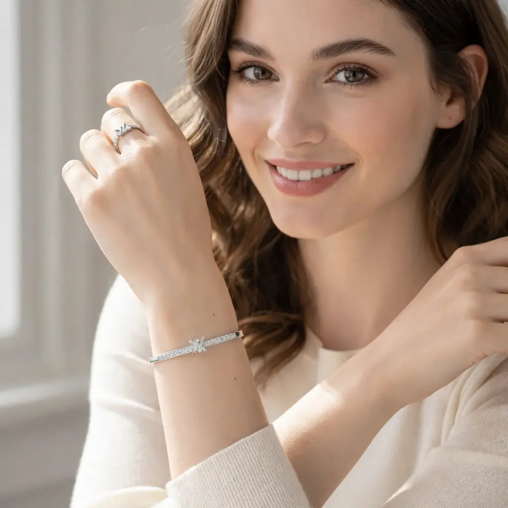 Luxury LV-Inspired Crown Bangle