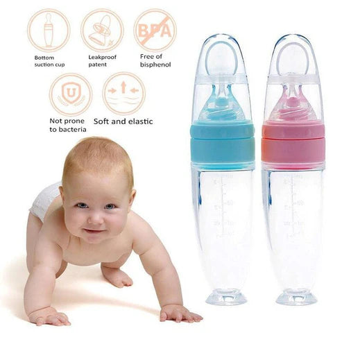 Baby Silicone Feeding Spoon Bottle