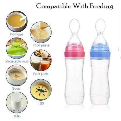 Baby Silicone Feeding Spoon Bottle