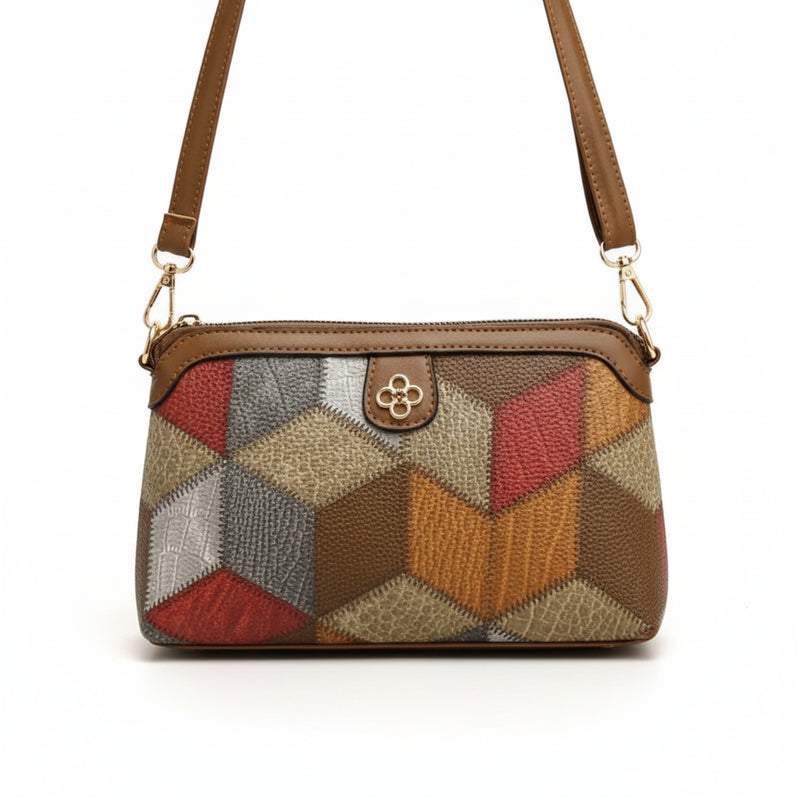 Bohemian Crossbody Bag with Geometric