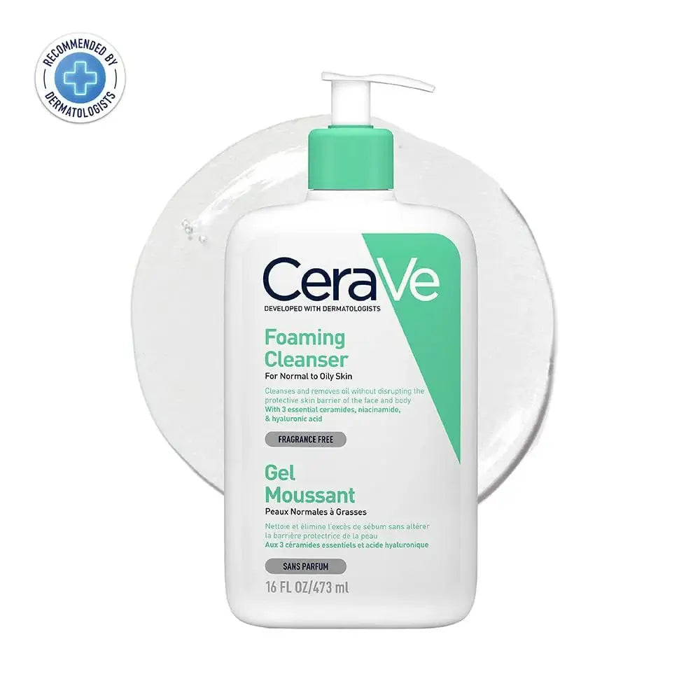 CeraVe Foaming Cleanser bottle on a white background