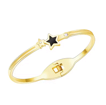 Black enamel star bracelet