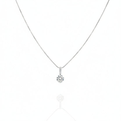 S925 Sterling Silver Solitaire Necklace