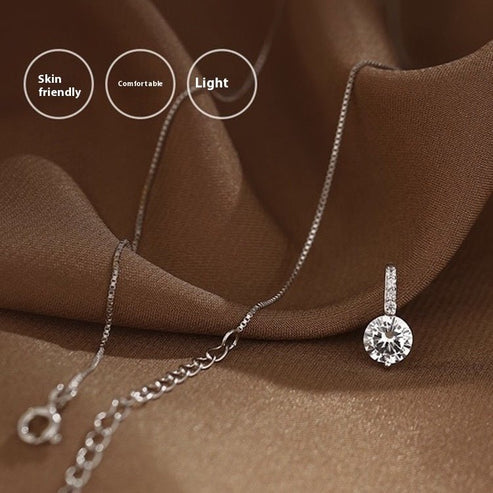 S925 Sterling Silver Solitaire Necklace