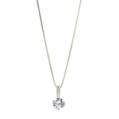 S925 Sterling Silver Solitaire Necklace